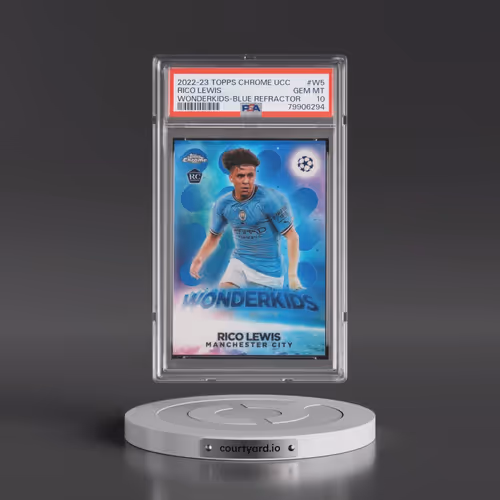 2022-23 Topps Chrome UEFA Club Competitions Wonderkids #W5 Rico Lewis - Blue Refractor (PSA 10 GEM M