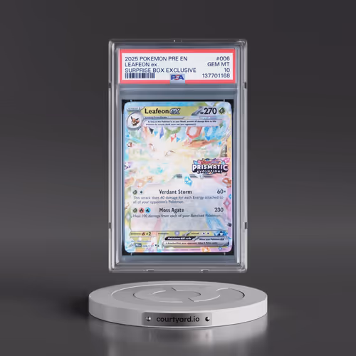 2025 Pokémon Pre EN-Prismatic Evolutions #006 Leafeon EX - Holo Surprise Box Exclusive (PSA 10 GEM M