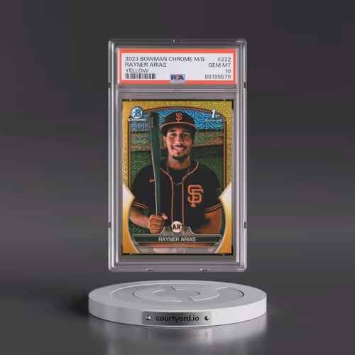 2023 Bowman Mega Box Chrome #222 Rayner Arias - Yellow Refractor (PSA 10 GEM MINT)