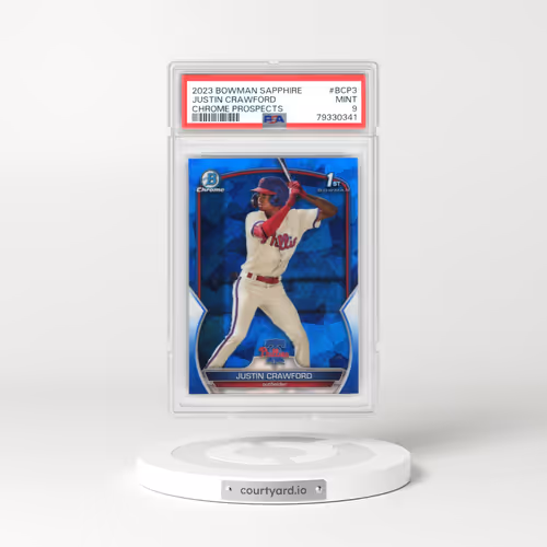 2023 Bowman Sapphire Edition Chrome Prospects #BCP3 Justin Crawford (PSA 9 MINT)