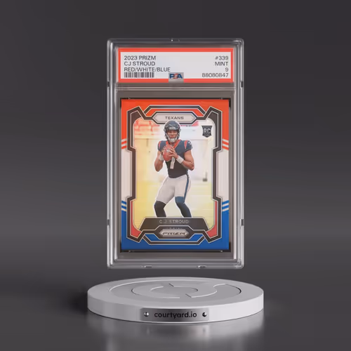 2023 Panini Prizm #339 CJ Stroud - Red/White/Blue Prizm (PSA 9 MINT)