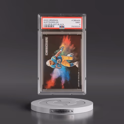 2022 Panini Obsidian Color Blast Black #CBBAEK Austin Ekeler (PSA 9 MINT)