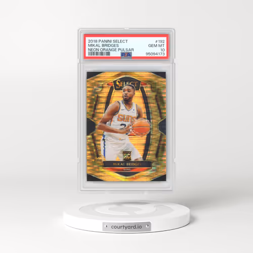 2018 Panini Select #192 Mikal Bridges - Neon Orange Pulsar (PSA 10 GEM MINT)