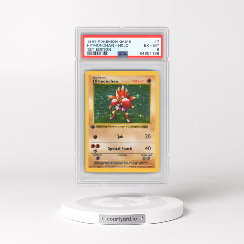 1999 Pokémon Game #7 Hitmonchan - 1st Edition Holo (PSA 6 EX-MT)