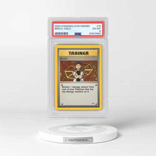 2000 Pokémon Gym Heroes #15 Brock - Holo (PSA 6 EX-MT)