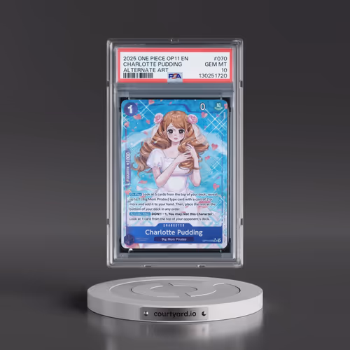 2025 One Piece OP11-A Fist of Divine Speed #070 Charlotte Pudding - Alternate Art (PSA 10 GEM MINT)