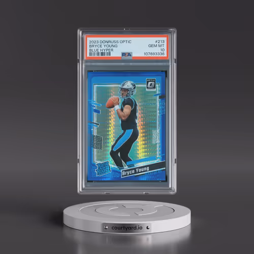 2023 Panini Donruss Optic #213 Bryce Young - Blue Hyper (PSA 10 GEM MINT)