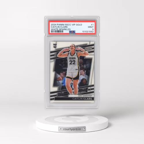2024 Panini National Sports Collectors Convention VIP Gold #1 Caitlin Clark - White Sparkles (PSA 9