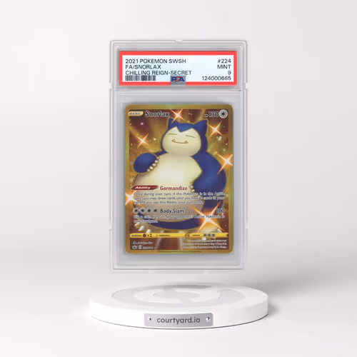 2021 Pokémon Sword & Shield Chilling Reign #224 Snorlax - Full Art Secret (PSA 9 MINT)