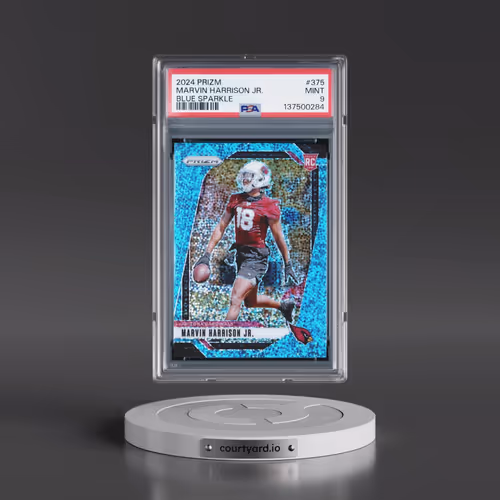 2024 Panini Prizm #375 Marvin Harrison Jr. - Blue Sparkle (PSA 9 MINT)