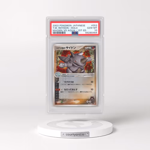 2003 Pokémon Magma VS Aqua #053 Team Magma's Rhydon - 1st Edition Holo (PSA 10 GEM MINT)