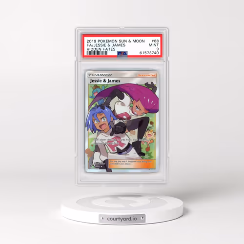 2019 Pokémon Sun & Moon Hidden Fates #68 Jessie & James - Full Art (PSA 9 MINT)