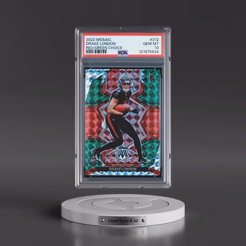 2022 Panini Mosaic #312 Drake London - Red/Green Choice (PSA 10 GEM MINT)