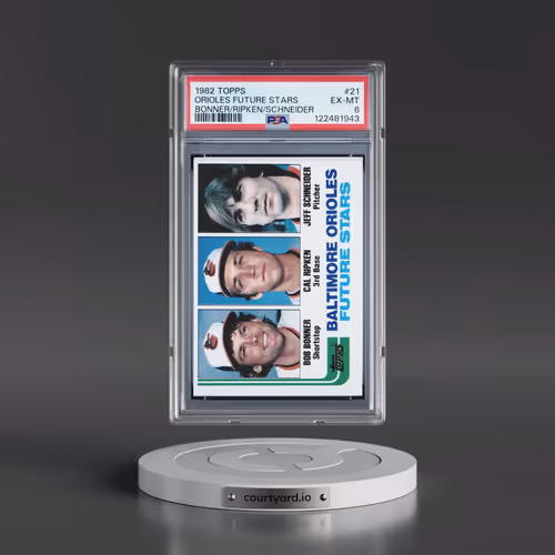 1982 Topps #21 Orioles Future Stars - Bonner/Ripken/Schneider (PSA 6 EX-MT)