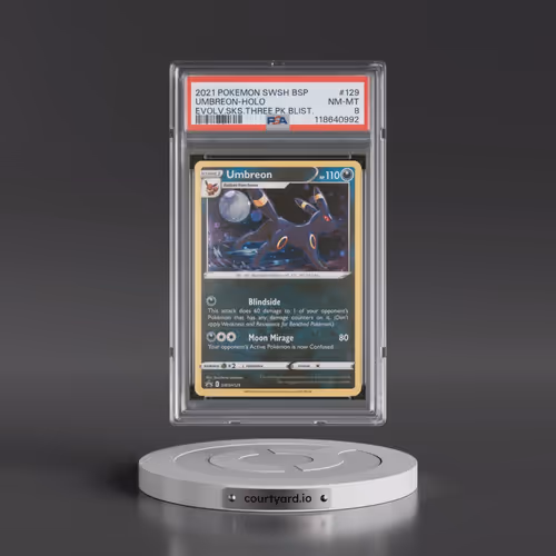 2021 Pokémon Swsh Black Star Promo #129 Umbreon - Holo Evolving Skies Three Pack Blisters (PSA 8 NM-