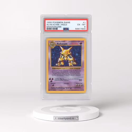 1999 Pokémon Game #1 Alakazam - Holo Shadowless (PSA 6 EX-MT)