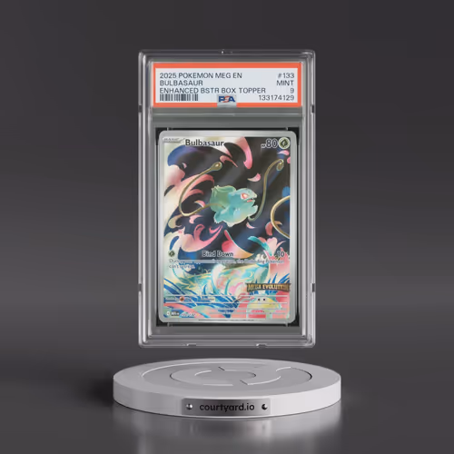 2025 Pokémon Meg EN-Mega Evolution #133 Bulbasaur - Enhanced Booster Box Topper (PSA 9 MINT)
