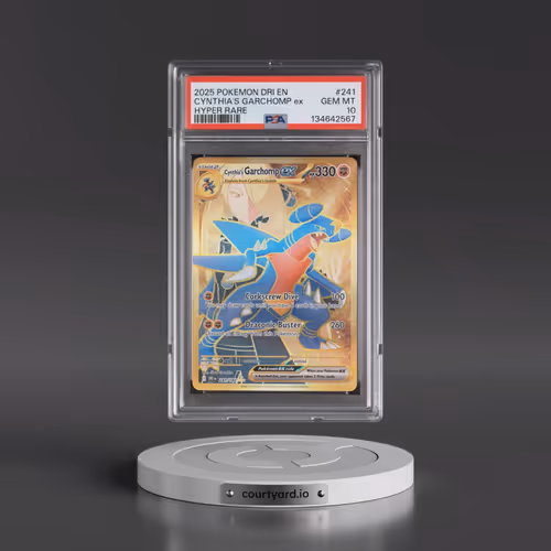 2025 Pokémon Dri EN-Destined Rivals #241 Cynthia's Garchomp EX - Holo Hyper Rare (PSA 10 GEM MINT)