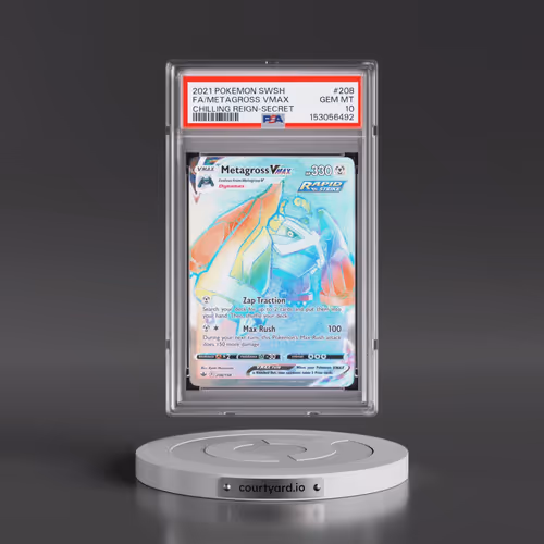 2021 Pokémon Sword & Shield Chilling Reign #208 Metagross Vmax - Full Art Secret (PSA 10 GEM MINT)