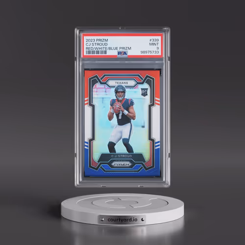 2023 Panini Prizm #339 CJ Stroud - Red/White/Blue Prizm (PSA 9 MINT)