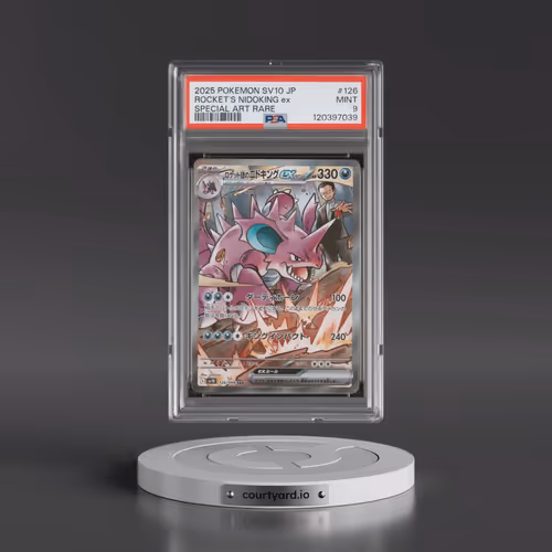 2025 Pokémon SV10-Glory of Team Rocket #126 Team Rocket's Nidoking EX - Holo Special Art Rare (PSA 9