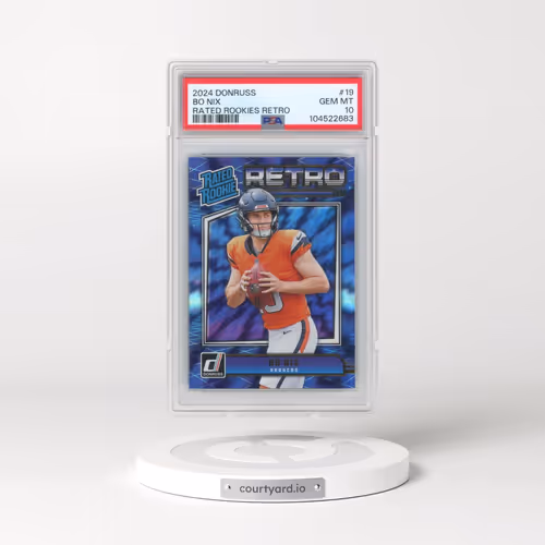 2024 Panini Donruss Rated Rookies Retro #19 Bo Nix (PSA 10 GEM MINT)