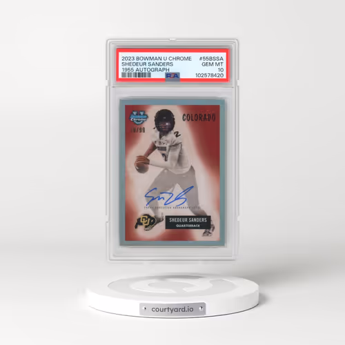 2023 Bowman University Chrome 1955 Bowman Autograph #55BSSA Shedeur Sanders (PSA 10 GEM MINT)