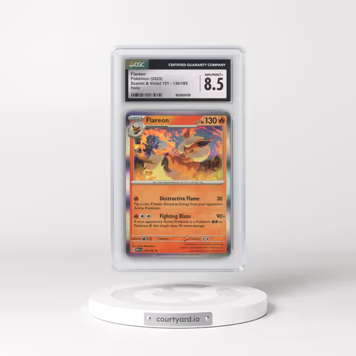 2023 Scarlet & Violet 151 - MEW EN #136/165 Flareon - Holo (CGC 8.5 NM-MT+)