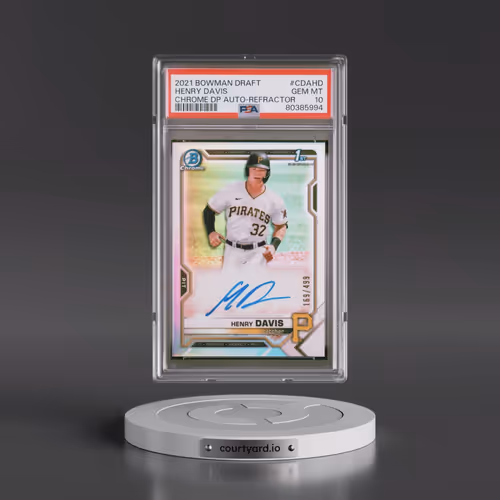 2021 Bowman Draft Chrome Draft Pick Autographs #CDAHD Henry Davis - Refractor (PSA 10 GEM MINT)