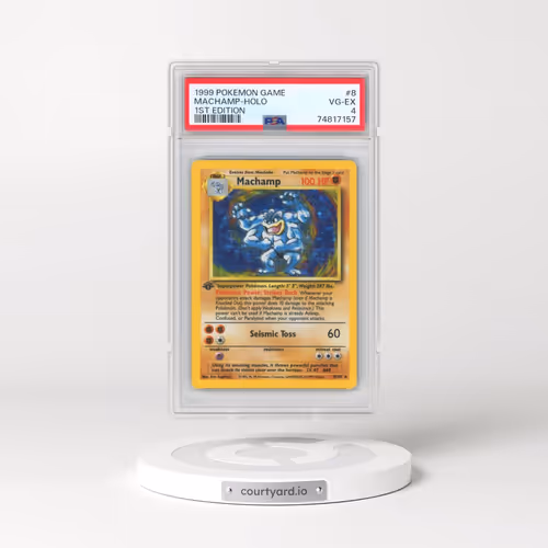 1999 Pokémon Game #8 Machamp - 1st Edition Holo (PSA 4 VG-EX)