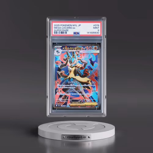 2025 Pokémon M1l-Mega Brave #078 Mega Lucario EX - Holo Super Rare (PSA 9 MINT)