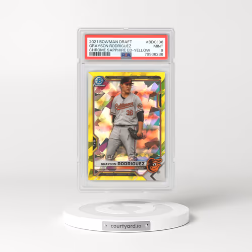 2021 Bowman Draft Chrome Sapphire Edition #BDC136 Grayson Rodriguez - Yellow (PSA 9 MINT)