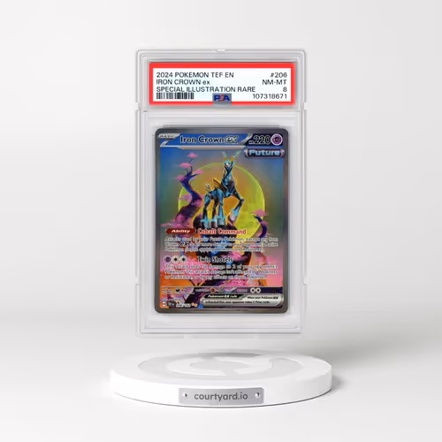 2024 Pokémon Tef EN-Temporal Forces #206 Iron Crown EX - Holo Special Illustration Rare (PSA 8 NM-MT)