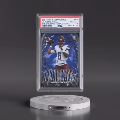 2024 Topps Resurgence Conductors #C6 Jayden Daniels - Purple Surge (PSA 10 GEM MINT)