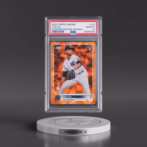 2022 Topps Chrome Sapphire Edition #131 Luis Gil - Orange (PSA 10 GEM MINT)