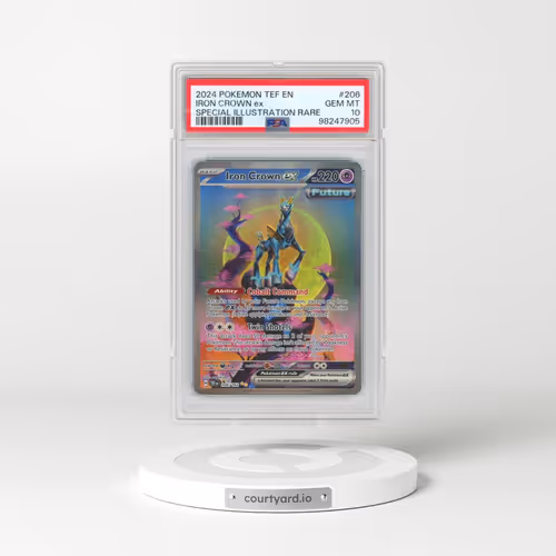2024 Pokémon Tef EN-Temporal Forces #206 Iron Crown EX - Holo Special Illustration Rare (PSA 10 GEM