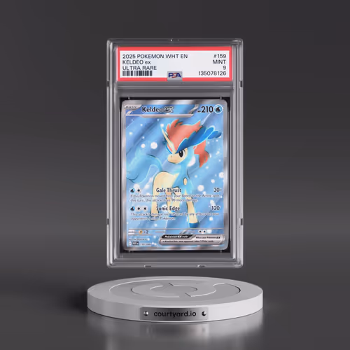 2025 Pokémon Wht EN-White Flare #159 Keldeo EX - Holo Ultra Rare (PSA 9 MINT)