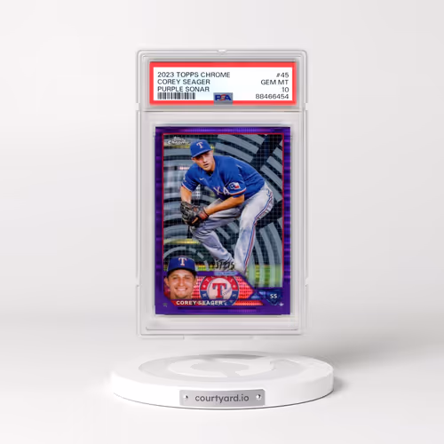 2023 Topps Chrome #45 Corey Seager - Purple Sonar Refractor (PSA 10 GEM MINT)