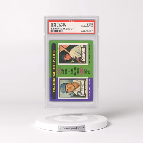 1975 Topps #190 1952-MVP's - Bobby Shantz/Hank Sauer (PSA 8 NM-MT)