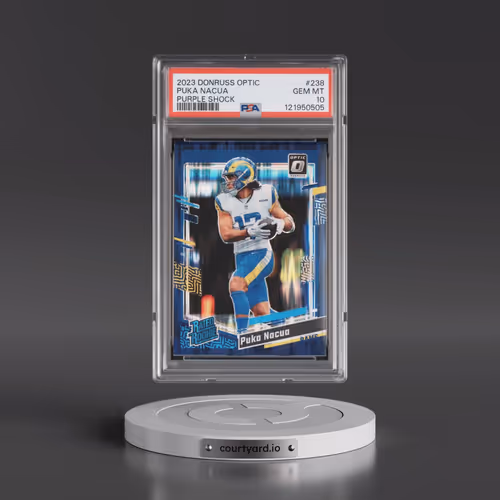 2023 Panini Donruss Optic #238 Puka Nacua - Purple Shock (PSA 10 GEM MINT)