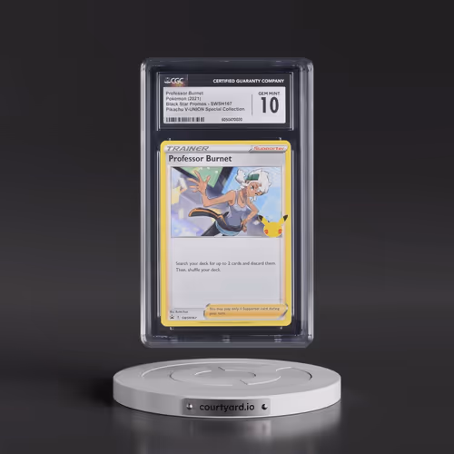 2017 Black Star Promos - Sword & Shield #SWSH167 Professor Burnet - With 25th Anniversary Pikachu St