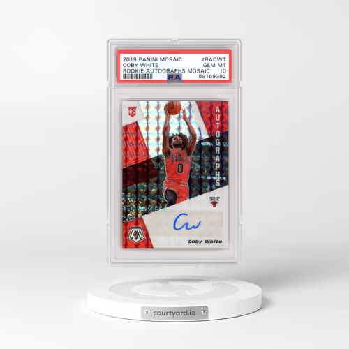 2019 Panini Mosaic Rookie Autographs Mosaic #RACWT Coby White (PSA 10 GEM MINT)