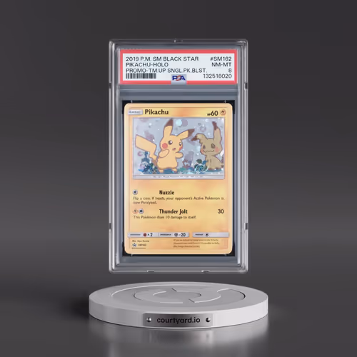 2019 Pokémon SM Black Star Promo #SM162 Pikachu - Holo Team Up Single Pack Blisters (PSA 8 NM-MT)