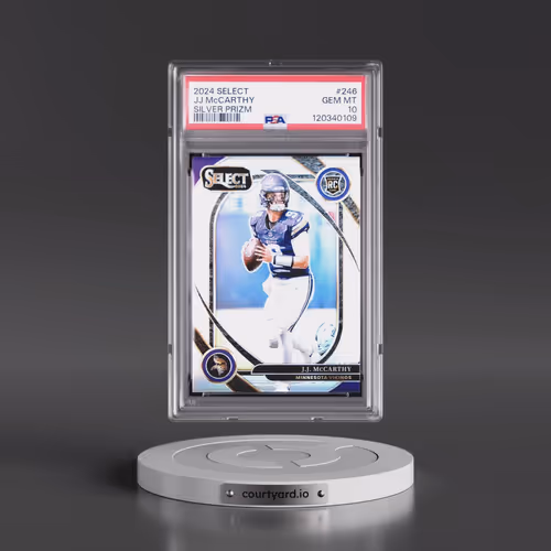 2024 Panini Select #246 JJ McCarthy - Silver Prizm (PSA 10 GEM MINT)