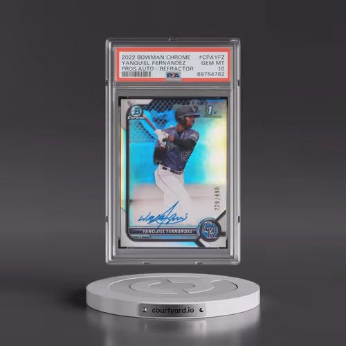 2022 Bowman Chrome Prospect Autographs #CPAYFZ Yanquiel Fernandez - Refractor (PSA 10 GEM MINT)