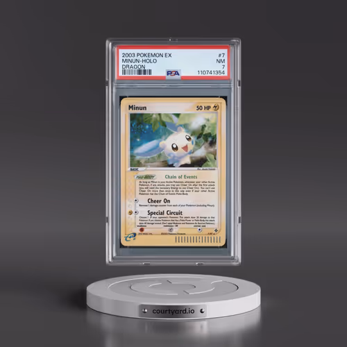 2003 Pokémon EX Dragon #7 Minun - Holo (PSA 7 NM)