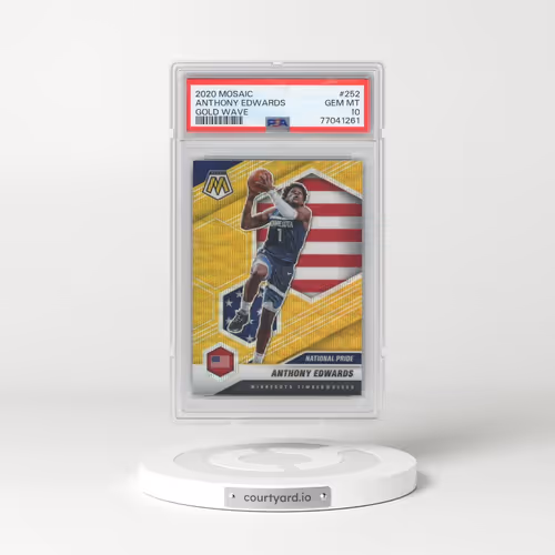 2020 Panini Mosaic #252 Anthony Edwards - Gold Wave (PSA 10 GEM MINT)