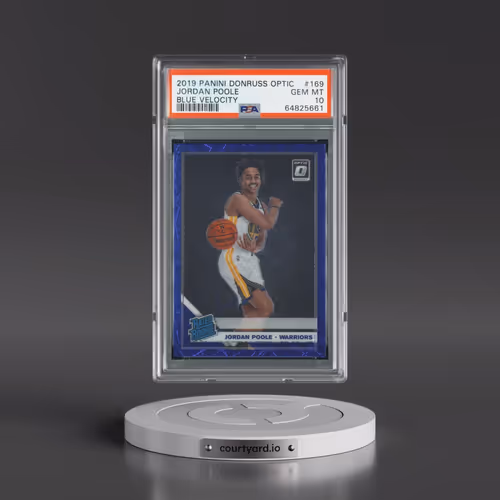 2019 Panini Donruss Optic #169 Jordan Poole - Blue Velocity (PSA 10 GEM MINT)