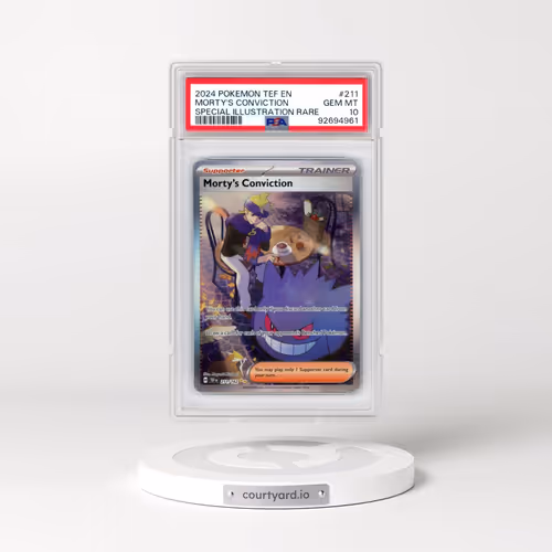 2024 Pokémon Tef EN-Temporal Forces #211 Morty's Conviction - Special Illustration Rare (PSA 10 GEM