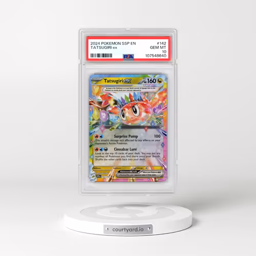2024 Pokémon Ssp EN-Surging Sparks #142 Tatsugiri EX - Holo (PSA 10 GEM MINT)